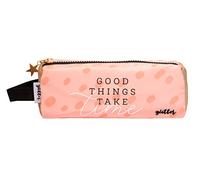 Grupo Erik: Astuccio Glitter Portapenne Personalizzato Rosa Con Cerniera | Bambina Con Zip | Scuola Media