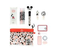Grupo Erik: Set Cancelleria Topolino | Kit di Cancelleria Disney Mickey Mouse con Penna multicolore 10 colori, 4 Evidenziatori, Clips, Note adesive e Astuccio Mickey Mouse, Licenza Ufficiale