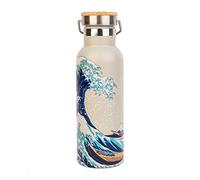 Grupo Erik: Bottiglia Termica The Great Wave of Kanagawa | Borraccia termica 500 ml, con doppia parete in acciaio inox, chiusura ermetica e manico, BPA free, Hokusai Collection