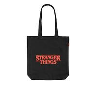 Grupo Erik Tote Bag Stranger Things Nera Borsa Shopper Donna, 37x39 cm, Borsa Tela riutilizzabile Shopper Bag Eco Friendly, 100% cotone reciclato, Tote bag nera, MARE0144