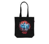 Tote Bag Personaggi Stranger Things | Borsa Shopper Donna, 37x39 cm, borsa riutilizzabile per la spesa | Borsa Tela riutilizzabile | Shopper Bag Eco Friendly, 100% cotone reciclato, Tote bag nera