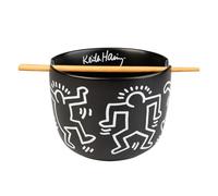 Grupo Erik: Bowl Ramen Keith Haring | Ciotola Ramen personalizzata con Bacchette Ramen incluse, 1400 ml in gres, 9,4 x 12,5 cm, Keith Haring Official Merchandise