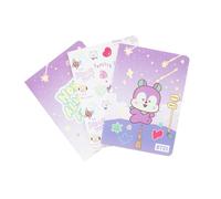 Grupo Erik Set 3 Quaderni A6 BTS Mang - Set Quaderni per Appunti: Bullet Journal Puntinato, a Righe e a Pagine Bianche con Copertina Flessibile, 64 Pagine ciascuno | Cancelleria, BT21 Gadget