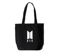 Grupo Erik Tote Bag BTS - Borsa in Tela di Cotone Nera Riutilizzabili con Logo Ufficiale | Shopping Bag per Uso Quotidiano, BTS Gadget (37,5 x 36 x 7 cm)