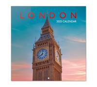 Grupo Erik: Calendario 2025 da Muro Londra, 12 mesi, 30x30cm FSC®, Calendario 2025 da parete grande, Calendario da ufficio 2025, Calendario Famiglia 2025