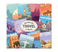 Grupo Erik: Calendario 2026 da Muro Viaggio | Calendario Mensile 2026-30x30cm, Planner 2026 - Mensile da Parete