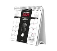 Grupo Erik: Calendario da Tavolo 2025 Minimalista - Calendario da Scrivania 2025 stile Olandese in spagnolo, 12 mesi, 18x20 cm FSC®, Calendario ufficio 2025