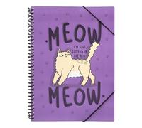 Grupo Erik: Cancelleria/Raccoglitore ad anelli A4 Meow Meow | Raccoglitore documenti con chiusura elastica, Regalo Gatti, portalistino a4, cancelleria ufficio/Regalo ragazza
