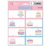 Grupo Erik: Etichette adesive Carouge Blu & Rosa | Etichette adesive colorate 8x4cm da usare per personalizzare regali, quaderni o altri prodotti di cancelleria, Etichette adesive scuola libri