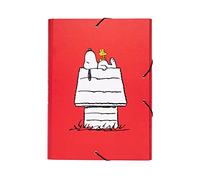 Grupo Erik CSG0049 Cartella 3 Lembi Rigida con Elastico, Snoopy, 34 x 24.5 x 2.5