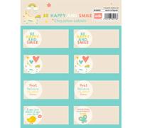 Grupo Erik: Etichette adesive Be Happy | Etichette adesive colorate 8x4cm da usare per personalizzare regali, quaderni o altri prodotti di cancelleria, Etichette adesive scuola libri