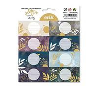 Grupo Erik: Etichette adesive Glitter | Etichette adesive colorate 8x4cm da usare per personalizzare regali, quaderni o altri prodotti di cancelleria, Etichette adesive scuola libri
