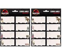 Grupo Erik: Etichette adesive Jurassic Park/colorate, Etichette scuola, ideale per personalizzare regali,quaderni o altri prodotti di cancelleria,Etichette adesive scuola libri (Confezione da 2)