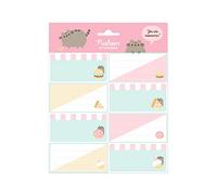 Grupo Erik: Etichette adesive Pusheen Foodie | Etichette adesive colorate 8x4cm da usare per personalizzare regali, quaderni o altri prodotti di cancelleria, Etichette adesive scuola libri