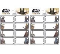 Grupo Erik: Etichette Adesive The Mandalorian - Colorate 8x4cm per Personalizzare Regali, Quaderni, Cancelleria e Libri Scolastici (Confezione da 2)