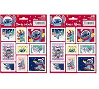 Grupo Erik: Etichette Natalizie Adesive Disney Stitch | Pack Adesivi per Regali di Natale, da usare come sticker natalizi, bigliettini natale piccoli adesivi o adesivi auguri natalizi