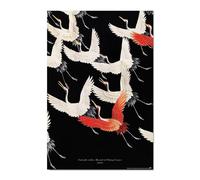 Grupo Erik: Furisode Con Una Miriade Di Gru Volanti | Poster Da Parete 61x91,5cm, Carta Lucida | Incorniciabile | Arte Moderna