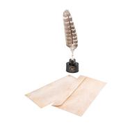 Grupo Erik: Set da Scrittura Harry Potter - Set Penna con Piuma e Lettere Harry Potter con 10 Lettere e Buste Hogwarts, penna e supporto calamaio, regalo harry potter o harry potter gadget