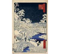 Grupo Erik Utagawa Hiroshige - Poster arte giapponese numero 111 - Decorazione da parete The Drum Bridge and The Sunset Hill at Meguro