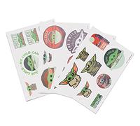 Grupo Erik Kit adesivi stickers Star Wars The Mandalorian Grogu The Child, 28 stickers, riutilizzabili e resistenti all'acqua, ideale come adesivi computer, smartphone, tablet, console
