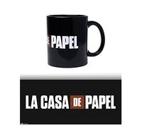 Grupo Erik La Casa di Carta Tazza da colazione in ceramica. Ideale per il tuo caffe o te, Nera