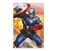 Grupo Erik Marvel Capitan America Under Fire - Poster da Parete 61x91,5cm, Carta Lucida, Incorniciabile, Decorazione Supereroi, GPE5653
