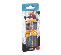 Grupo Erik Marvel Spiderman Penne Cancellabili | 4 Penne Gel Colorate | Nero, Rosso, Blu e Verde, Cancelleria Scuola, Marvel Legends