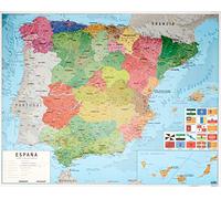 Grupo Erik MPGE0219 Mini Poster Mapa Della Spagna, carta, Multicolore, 40 x 50 cm