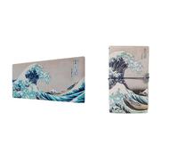 Grupo Erik: Pack Tappetino Mouse + Taccuino da viaggio Japanese Art | Tappetino mouse XXL, base antiscivolo 80 x 35 cm + Taccuino pelle sintentica con 2 quaderni 19,6x12cm