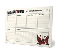 Grupo Erik: Planning da Tavolo A4 La Casa di Carta, Planner settimanale con 54 fogli a strappo, 21 x 29,7 cm, Agenda Organizer, To Do List Planner, Planner settimanale da scrivania
