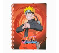 Grupo Erik: Portalistino A4 Naruto Shippuden, Raccoglitore porta documenti con 30 buste, elastico e copertina flessibile, 32 x 25,5 cm, Cancelleria Naruto, Naruto Gadget
