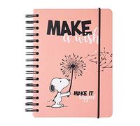 Grupo Erik: Bullet Journal Snoopy | Quaderno A5 ad anelli 180 pagine con copertina rigida, chiusura elastica, carta d'avorio di alta qualità e pagine puntinate, ideale per appunti o journaling