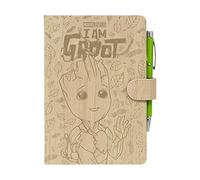 Grupo Erik: Quaderno e penna proiettore Marvel Groot | Quaderno A5 con copertina rigida, penna proiettore e chiusura a scatto, quaderno puntinato 180 pagine, ideale come Notebook o quaderno appunti