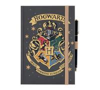 Grupo Erik: Quaderno Hogwarts Scudi | Quaderno A5 Harry Potter con copertina rigida, penna personalizzata e tasca espandibile, 192 pagine 100 g/m², Cancelleria Harry Potter, Hgwarts Gadget
