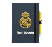Grupo Erik: Quaderno Real Madrid | Quaderno A5 con copertina rigida, Penna proiettore personalizzata e tasca espandibile, 192 pagine 100 g/m², Real Madrid Gadget