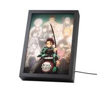 Grupo Erik Quadro Luminoso LED Demon Slayer Manga - Lampada da Tavolo Decorativa con Cornice per Gaming Room, Effetto Doppia Immagine e 15 Modalità di Luce | Cavo USB Incluso (20 x 28 x 5 cm)