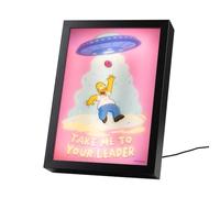 Grupo Erik Quadro Luminoso LED The Simpsons - Lampada da Tavolo Decorativa con Cornice per Gaming Room, Effetto Doppia Immagine e 15 Modalità di Luce | Cavo USB Incluso (20 x 28 x 5 cm)