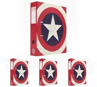 Grupo Erik: Raccoglitore a leva A4 Capitan America, 2 anelli, copertina rigida, 33,5 x 28,5 x 7cm, Registratore, Portadocumenti Marvel (Confezione da 4)