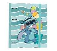 Grupo Erik: Raccoglitore A4 Disney Stitch, Raccoglitore a 4 anelli con elastico e copertina rigida in cartone, 32 x 27,5 cm, Cartella Portadocumenti A4