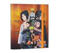 Grupo Erik: Raccoglitore A4 Naruto, Raccoglitore a 2 anelli con elastico e copertina rigida in cartone, 32 x 27 cm, Cartellina portadocumenti A4, Raccoglitore Anime Manga