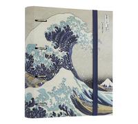 Grupo Erik: Raccoglitore ad anelli A4 Hokusai | Raccoglitore a 4 anelli con elastico, copertina rigida in cartone, 32x27,5 cm | Raccoglitore Japanese, Cartella Portadocumenti A4