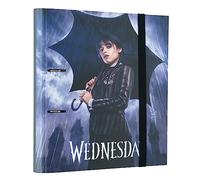 Grupo Erik: Raccoglitore A4 ad anelli Mercoledì Addams, Raccoglitore a 2 anelli con elastico e copertina rigida in cartone, 32 x 27 cm, Cartellina portadocumenti A4, mercoledì addams gadget