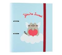 Grupo Erik Raccoglitore ad Anelli A4 Pusheen Purfect Love - Raccoglitore a 2 Anelli con Elastico e Copertina Rigida in Cartone per la Scuola | Cancelleria Gatto Gadget