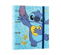 Grupo Erik: Raccoglitore A4 Disney Stitch, Raccoglitore a 4 anelli con elastico e copertina rigida in cartone, 32 x 27,5 cm, Cartella Portadocumenti A4, Raccoglitore Disney, Stitch Gadget