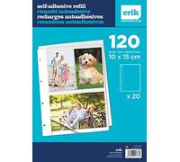 Grupo Erik: Ricambi Foto Album Autoadesivo | Fogli di ricarica per raccoglitore foto ad anelli, dimensioni A4, con 40 pagine | Pagine autoadesive per 120 foto | Fogli per album autoadesivo