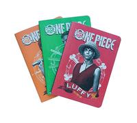 Grupo Erik Set 3 Quaderni A5 One Piece Gadget -Set Quaderni per Appunti: Bullet Journal Puntinato, a Righe e a Pagine Bianche con Copertina Flessibile, 64 Pagine ciascuno | Cancelleria One Piece Manga