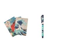 Grupo Erik: Set 3 Quaderni A5 The Great Wave of Kanagawa | Pack 3 Quaderni A5 da personalizzare, quaderni appunti con copertina flessibile, carta d'avorio 80g/m², Hokusai Collection