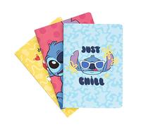 Grupo Erik: Set 3 Quaderni A5 Disney Stitch | Pack 3 Quaderni A5 da personalizzare, quaderni appunti con copertina flessibile, carta d'avorio 80g/m², Gadget Stitch