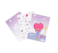 Grupo Erik: Set 3 Quaderni A6 di BT21 THE JOURNEY MANG| Pack 3 Quaderni A6 da personalizzare, Quaderno piccolo con copertina flessibile, carta d'avorio 80g/m², K-pop merch | BT21 regalo