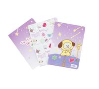 Grupo Erik Set 3 Quaderni A6 BTS Chimmy - Set Quaderni per Appunti: Bullet Journal Puntinato, a Righe e a Pagine Bianche con Copertina Flessibile, 64 Pagine ciascuno |Cancelleria, BT21 Gadget